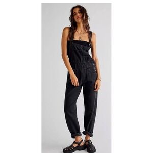 We The Free Ziggy Denim Overalls Womens Washed Black Free People FP 26